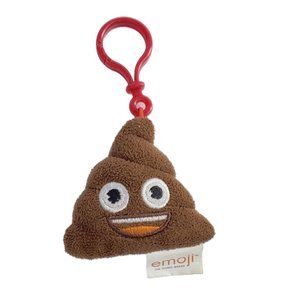 Emoji Poo poop turd plush clip embroidered face backpack hanger plushy 2" red